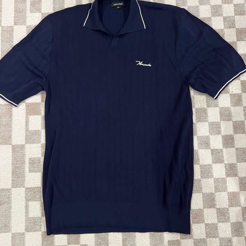 Made navy golf polo